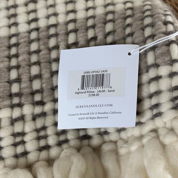 NEW Serena & Lily Highland Pillow Cover (14”x30”)-Sand Brown Beige - Picture 2 of 2